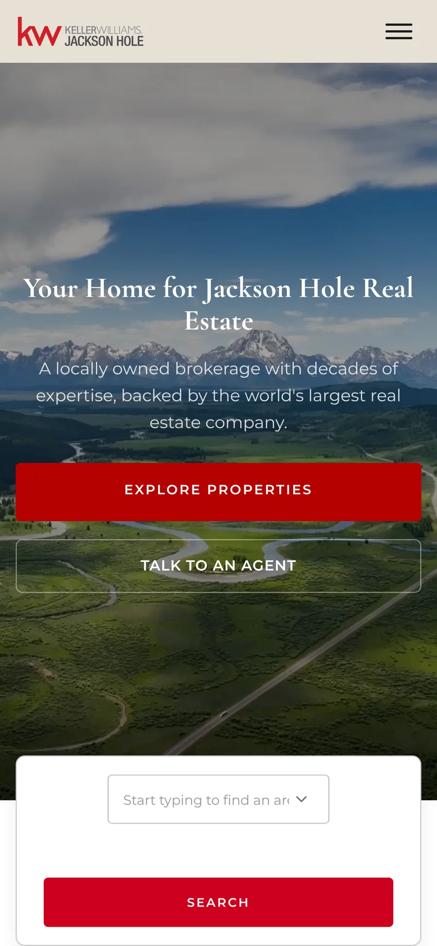 The same homepage on a phone.