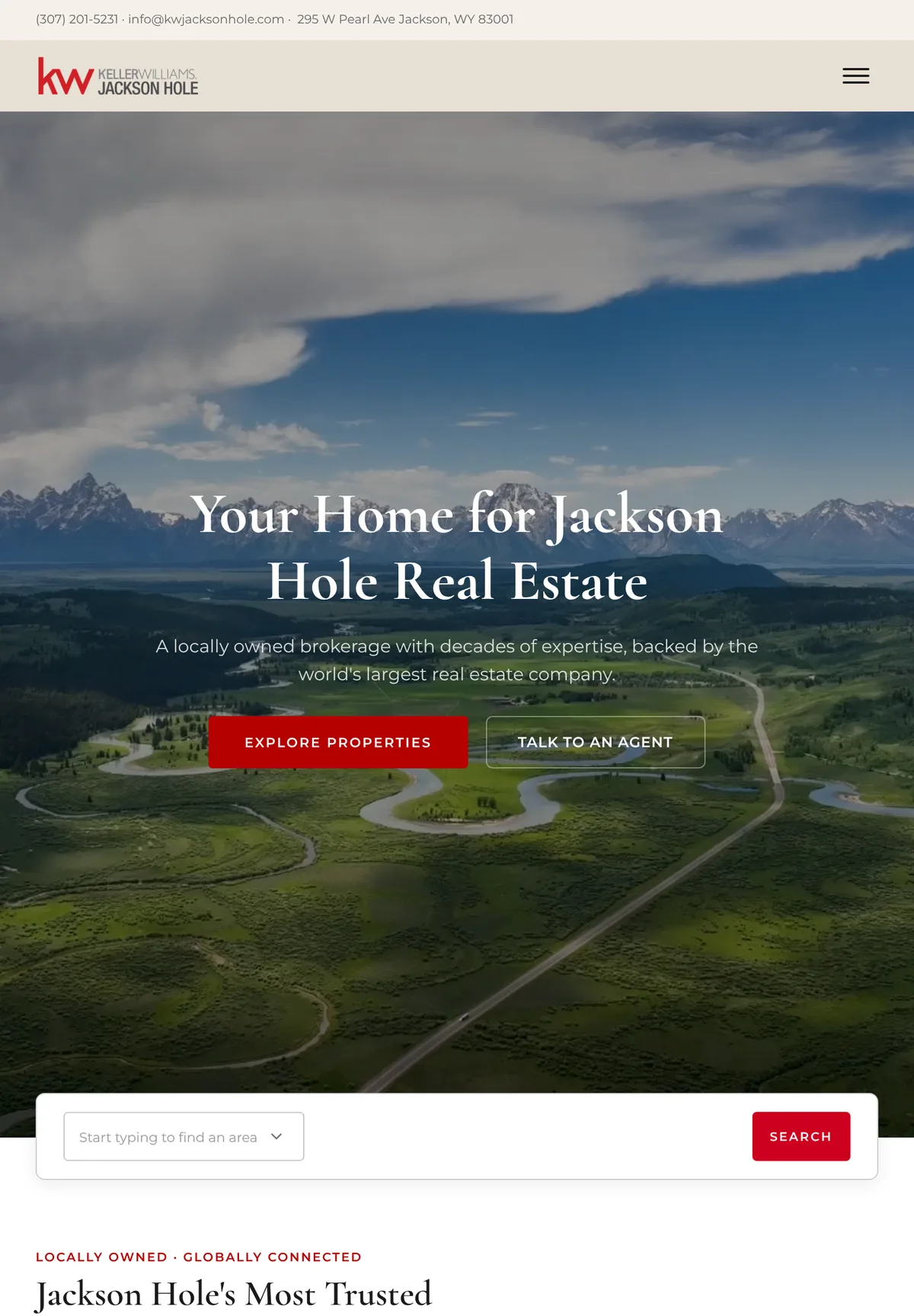 The same homepage on a tablet.